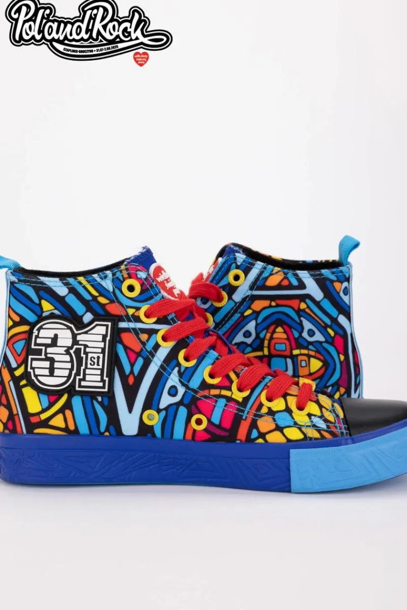 Hot Trampki Pol'and'Rock Festival X Big Star SS174500 e Damskie Trampki Męskie Big Star|Trampki Wysokie