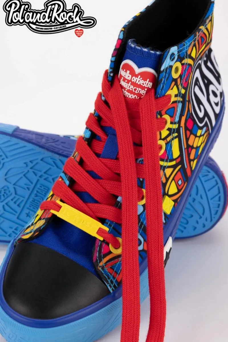 Hot Trampki Pol'and'Rock Festival X Big Star SS174500 e Damskie Trampki Męskie Big Star|Trampki Wysokie