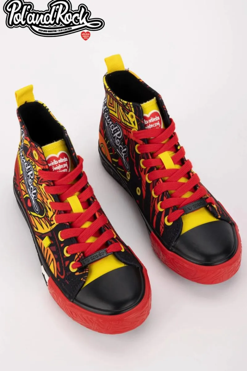 Online Big Star Shoes Trampki Pol'and'Rock Festival X Big Star SS174501 Czarno-Czerwone