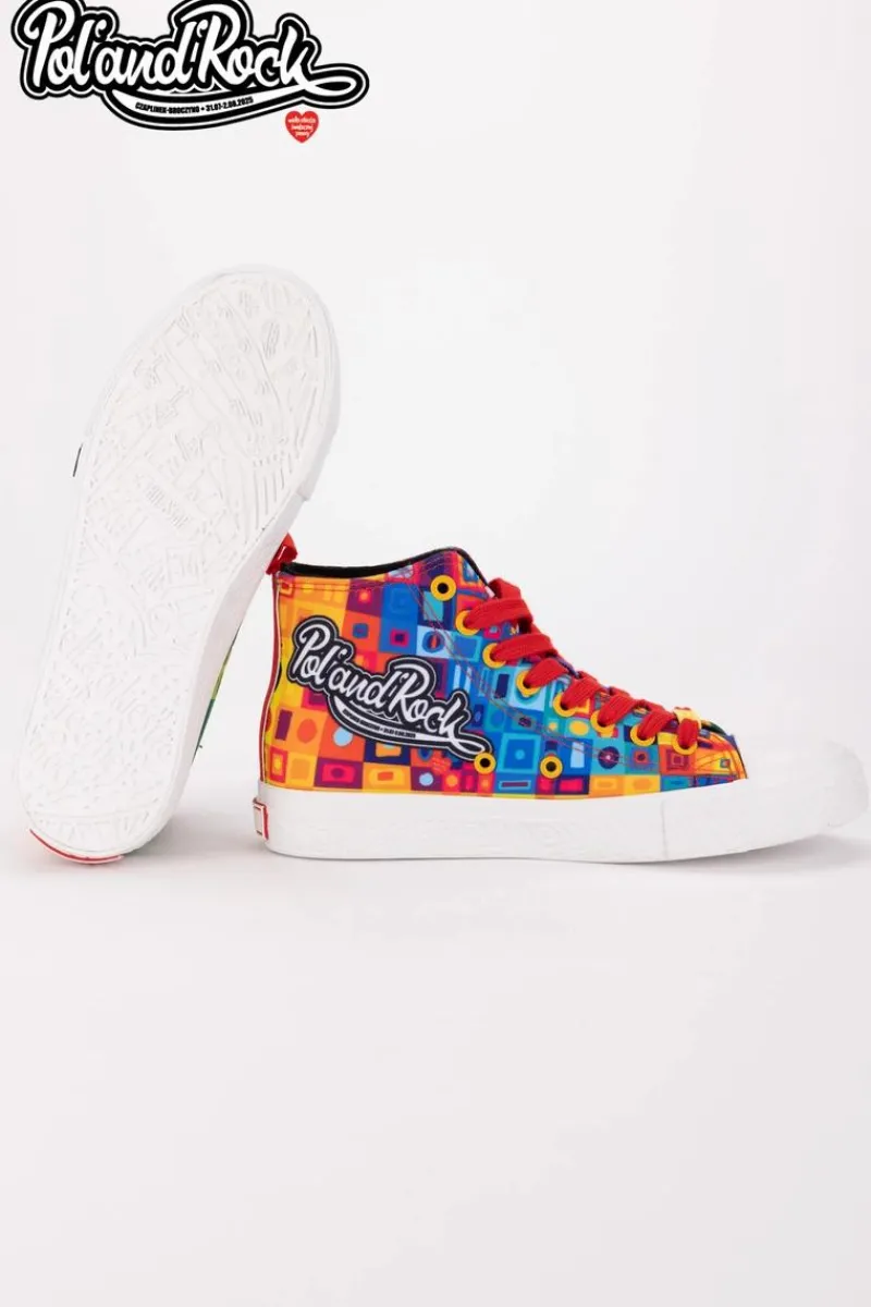 Trampki Męskie Big Star|Trampki Wysokie>Big Star Shoes Trampki Pol'and'Rock Festival X Big Star SS174504 Zielono-Żółte