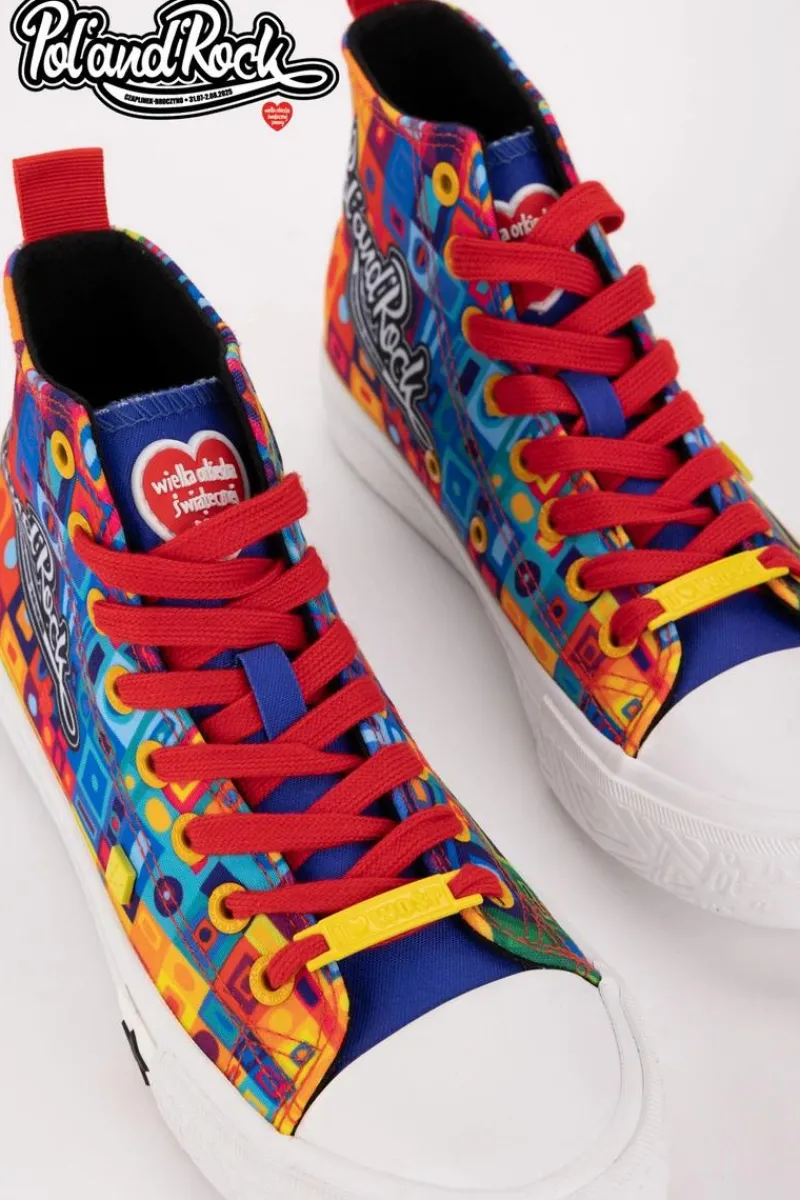 Trampki Męskie Big Star|Trampki Wysokie>Big Star Shoes Trampki Pol'and'Rock Festival X Big Star SS174504 Zielono-Żółte