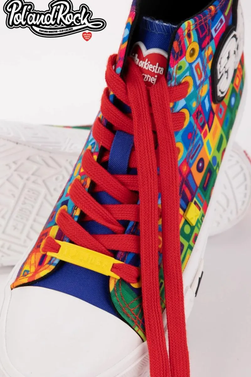 Trampki Męskie Big Star|Trampki Wysokie>Big Star Shoes Trampki Pol'and'Rock Festival X Big Star SS174504 Zielono-Żółte