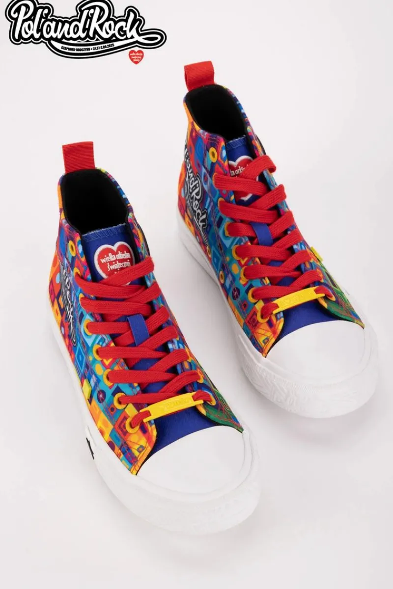 Trampki Męskie Big Star|Trampki Wysokie>Big Star Shoes Trampki Pol'and'Rock Festival X Big Star SS174504 Zielono-Żółte