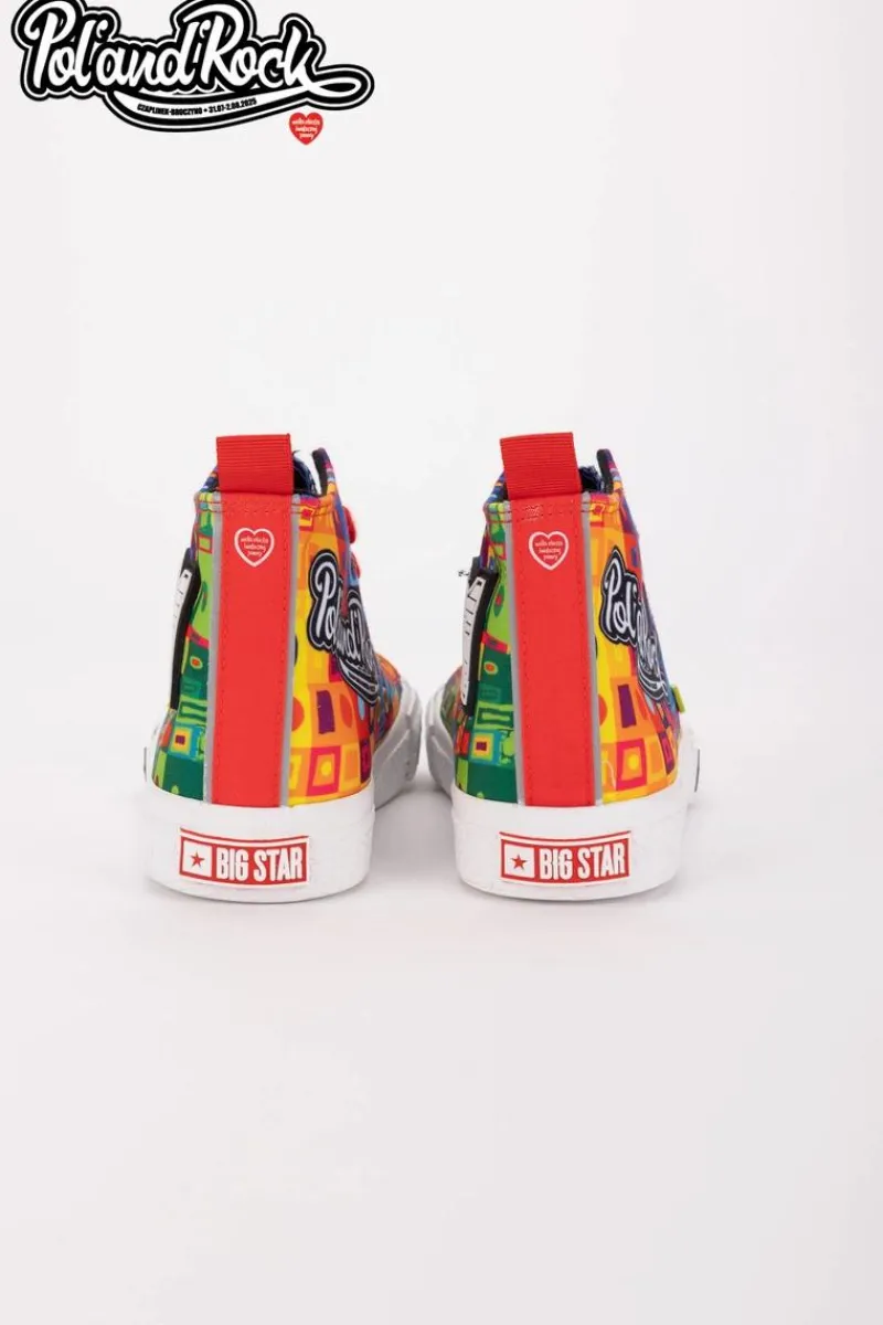 Trampki Męskie Big Star|Trampki Wysokie>Big Star Shoes Trampki Pol'and'Rock Festival X Big Star SS174504 Zielono-Żółte