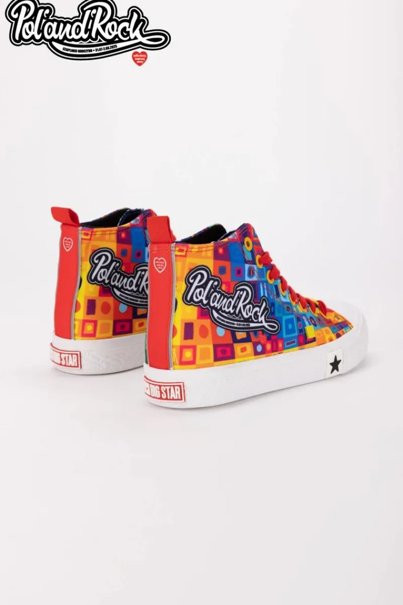 Trampki Męskie Big Star|Trampki Wysokie>Big Star Shoes Trampki Pol'and'Rock Festival X Big Star SS174504 Zielono-Żółte