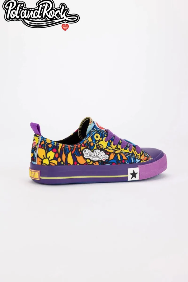 New Trampki Pol'and'Rock Festival X Big Star SS274905 Fioletowe Damskie Trampki Męskie Big Star|Trampki Niskie
