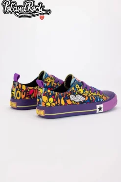 New Trampki Pol'and'Rock Festival X Big Star SS274905 Fioletowe Damskie Trampki Męskie Big Star|Trampki Niskie