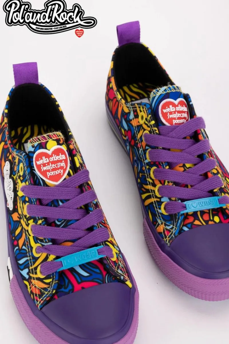 New Trampki Pol'and'Rock Festival X Big Star SS274905 Fioletowe Damskie Trampki Męskie Big Star|Trampki Niskie