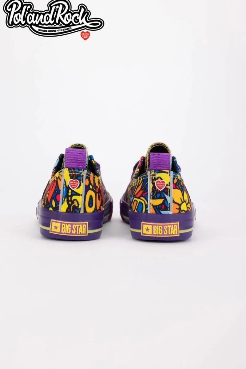 New Trampki Pol'and'Rock Festival X Big Star SS274905 Fioletowe Damskie Trampki Męskie Big Star|Trampki Niskie