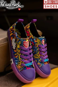 New Trampki Pol'and'Rock Festival X Big Star SS274905 Fioletowe Damskie Trampki Męskie Big Star|Trampki Niskie