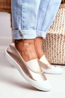 Online Trampki Slip On Wsuwane Złote Tenisówki Justy Damskie Trampki Damskie Slip-On|Trampki Damskie Niskie