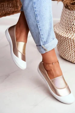 Online Trampki Slip On Wsuwane Złote Tenisówki Justy Damskie Trampki Damskie Slip-On|Trampki Damskie Niskie