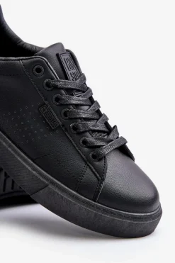 Hot Trampki Sneakersy Męskie Z Eko Skóry Big Star OO174117 Czarne Męskie Trampki Męskie Big Star|Trampki Niskie