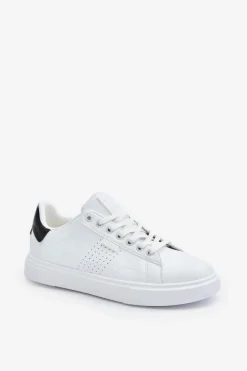 Trampki Męskie Big Star|Trampki Niskie>Big Star Shoes Trampki Sneakersy Męskie Z Eko Skóry Big Star OO174115 Białe Biały