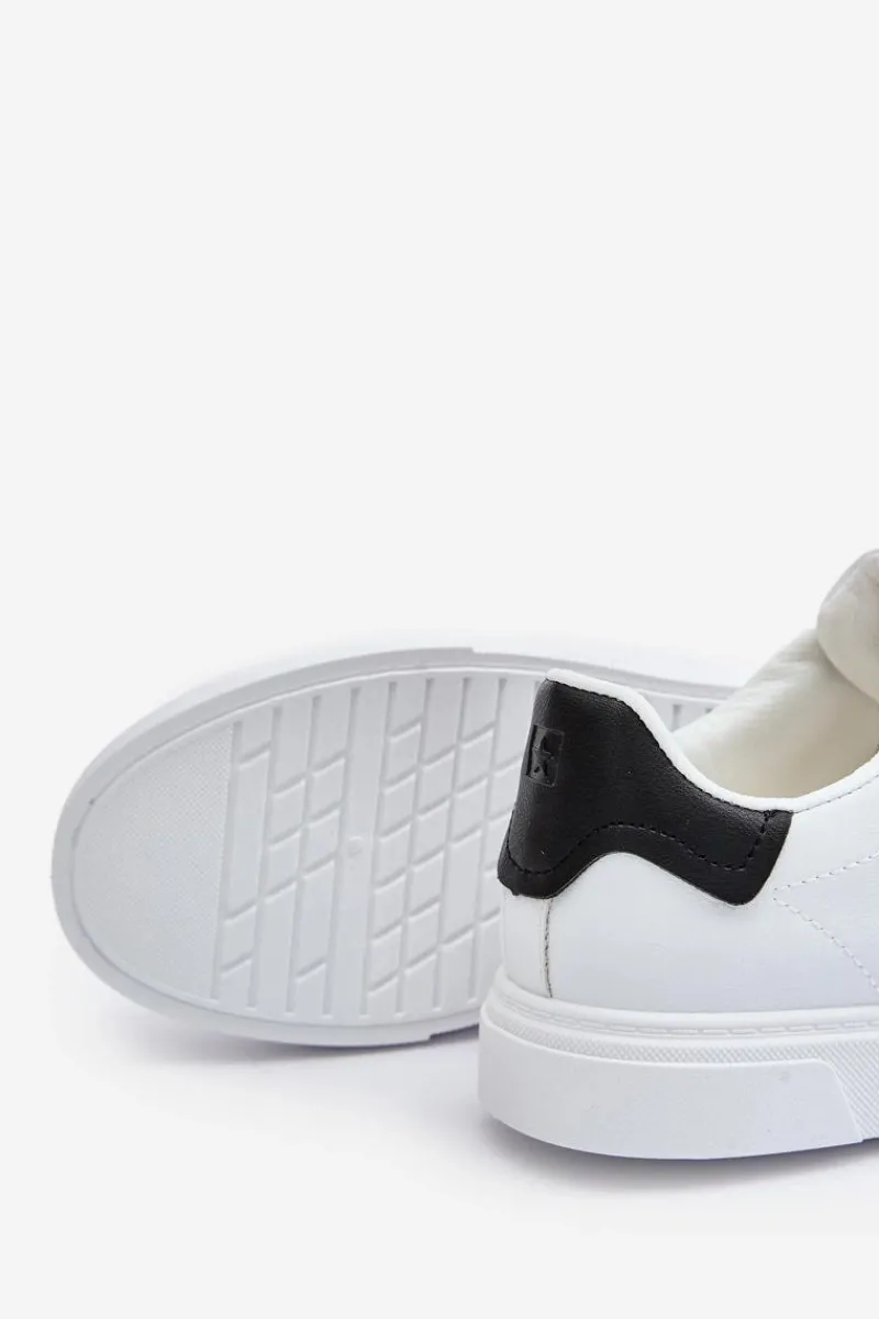 Trampki Męskie Big Star|Trampki Niskie>Big Star Shoes Trampki Sneakersy Męskie Z Eko Skóry Big Star OO174115 Białe Biały