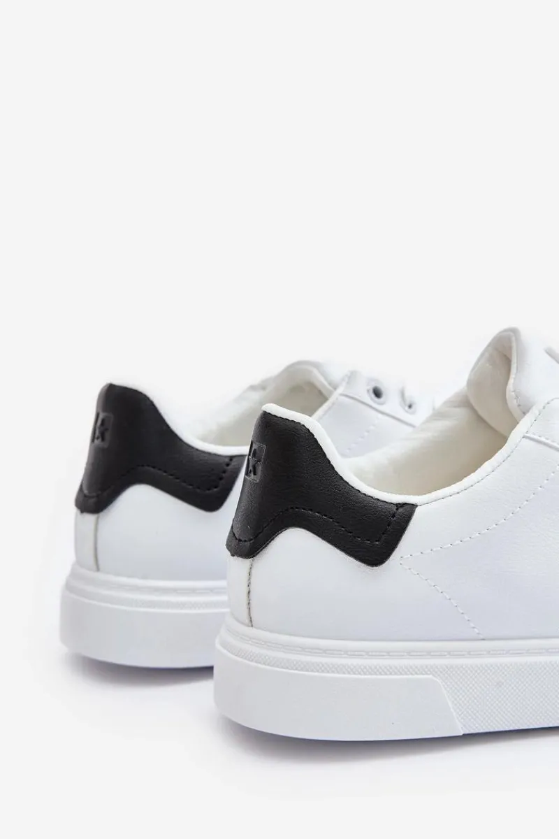 Trampki Męskie Big Star|Trampki Niskie>Big Star Shoes Trampki Sneakersy Męskie Z Eko Skóry Big Star OO174115 Białe Biały