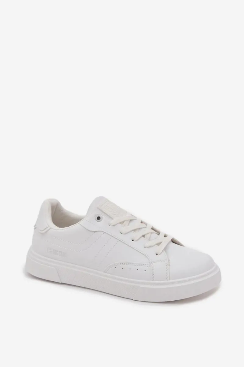 Trampki Męskie Big Star|Trampki Niskie>Big Star Shoes Trampki Sneakersy Męskie Z Eko Skóry Big Star OO174118 Białe Biały