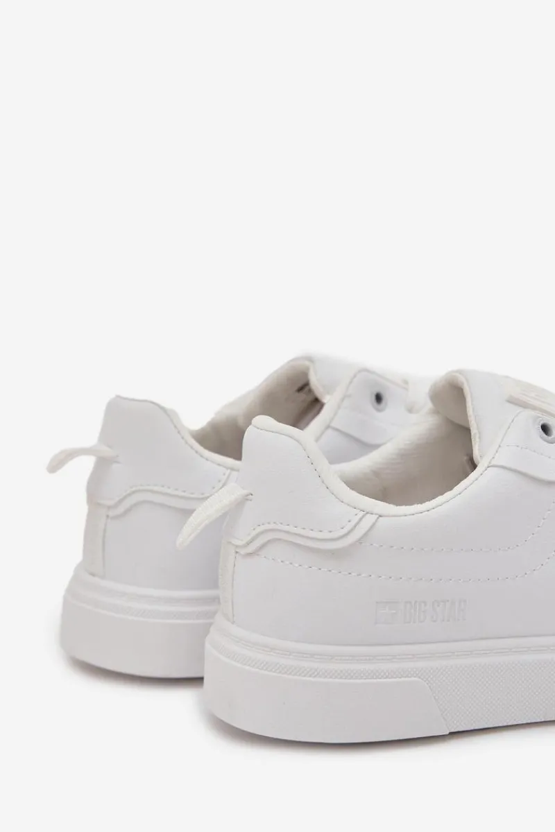 Trampki Męskie Big Star|Trampki Niskie>Big Star Shoes Trampki Sneakersy Męskie Z Eko Skóry Big Star OO174118 Białe Biały