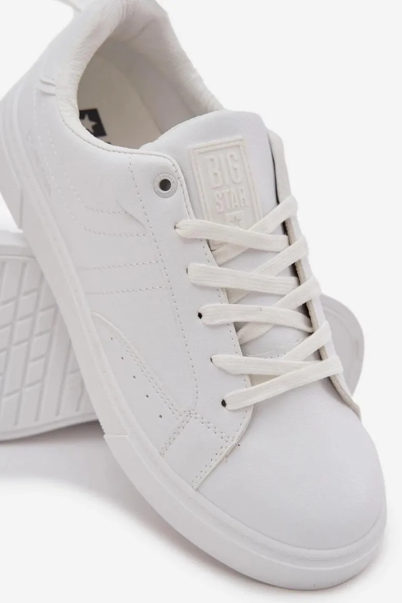 Trampki Męskie Big Star|Trampki Niskie>Big Star Shoes Trampki Sneakersy Męskie Z Eko Skóry Big Star OO174118 Białe Biały