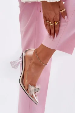 Hot Buty damskie Vinceza Transparentne Czółenka Z Kokardką Vinceza 62213 Beżowe