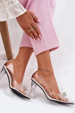 Hot Buty damskie Vinceza Transparentne Czółenka Z Kokardką Vinceza 62213 Beżowe