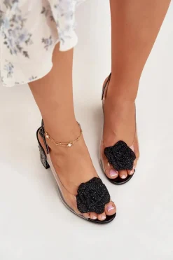 Sandały Na Słupku|Sandały Na Obcasie><noscript><img width=