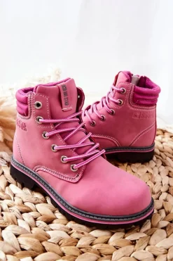 Best Trapery Botki Dziecięce Big Star BB374124BS Różowe Dzieci Dziewczęce
