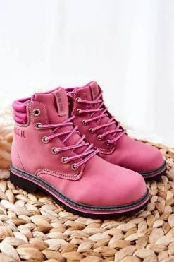 Best Trapery Botki Dziecięce Big Star BB374124BS Różowe Dzieci Dziewczęce