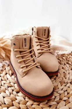 Discount Trapery Botki Dziecięce Big Star BB374126BS Beżowe Dzieci Dziewczęce