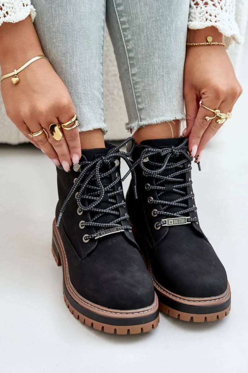 Online Big Star Shoes Trapery Damskie Ocieplane Big Star OO274A290 Czarne