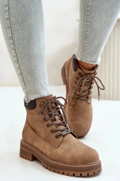 Botki Ocieplane|Damskie Trapery>Big Star Shoes Trapery Damskie Ocieplane Big Star OO274A289 Brązowe Brązowy