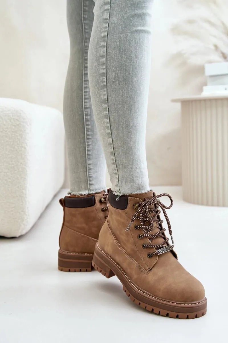 Botki Ocieplane|Damskie Trapery>Big Star Shoes Trapery Damskie Ocieplane Big Star OO274A289 Brązowe Brązowy