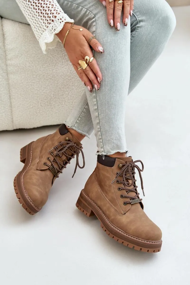 Botki Ocieplane|Damskie Trapery>Big Star Shoes Trapery Damskie Ocieplane Big Star OO274A289 Brązowe Brązowy