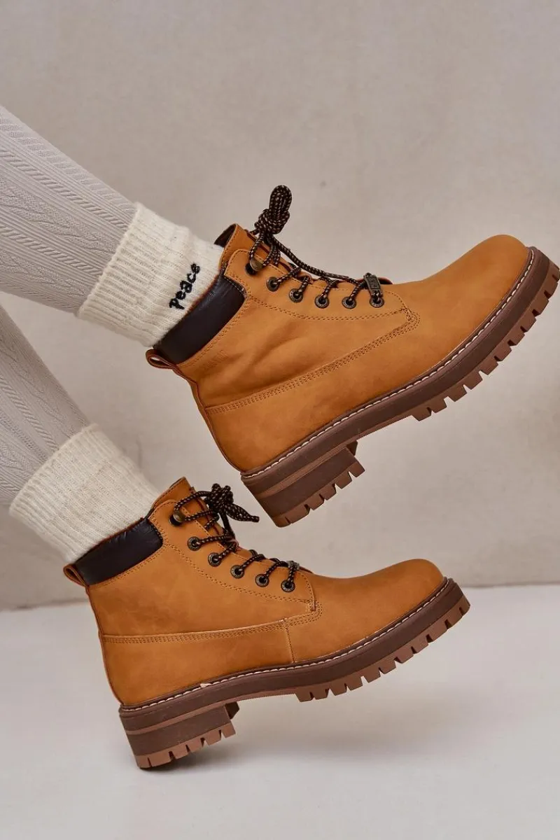 Online Big Star Shoes Trapery Damskie Ocieplane Big Star OO274A288 Camel