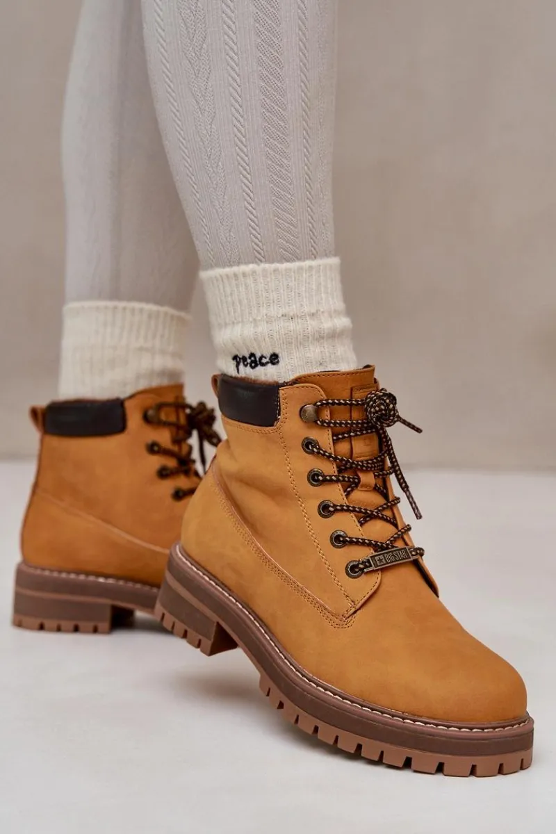 Online Big Star Shoes Trapery Damskie Ocieplane Big Star OO274A288 Camel