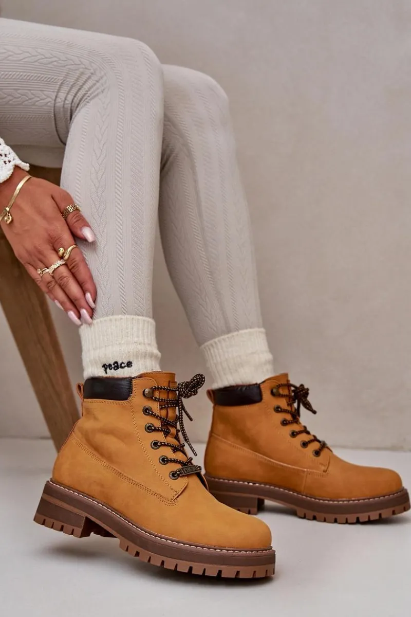 Online Big Star Shoes Trapery Damskie Ocieplane Big Star OO274A288 Camel