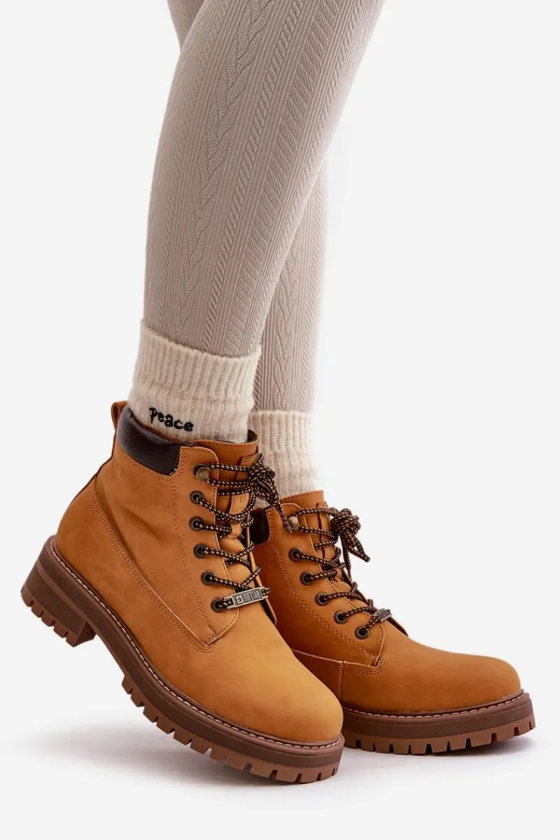 Online Big Star Shoes Trapery Damskie Ocieplane Big Star OO274A288 Camel