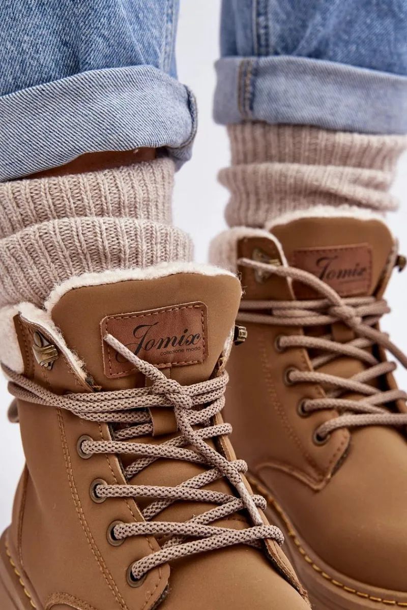 Sale Trapery Damskie Skórzane Z Kożuchem Brązowe Lynnvia Damskie Botki Ocieplane|Damskie Trapery