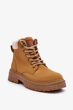 Sale Trapery Damskie Z Kożuchem Brązowe Jette Damskie Botki Ocieplane|Damskie Trapery