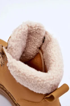 Sale Trapery Damskie Z Kożuchem Brązowe Jette Damskie Botki Ocieplane|Damskie Trapery