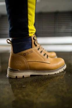 New Trapery Męskie Skórzane Big Star Camel EE174266 Męskie Botki Męskie