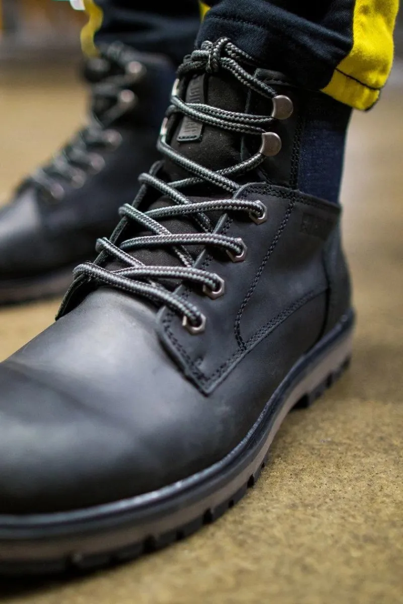 Hot Big Star Shoes Trapery Męskie Skórzane Big Star Czarne EE174267