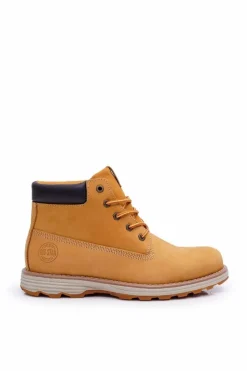 Online Big Star Shoes Trapery Męskie Skórzane Big Star Camel EE174227