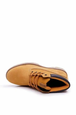 Online Big Star Shoes Trapery Męskie Skórzane Big Star Camel EE174227