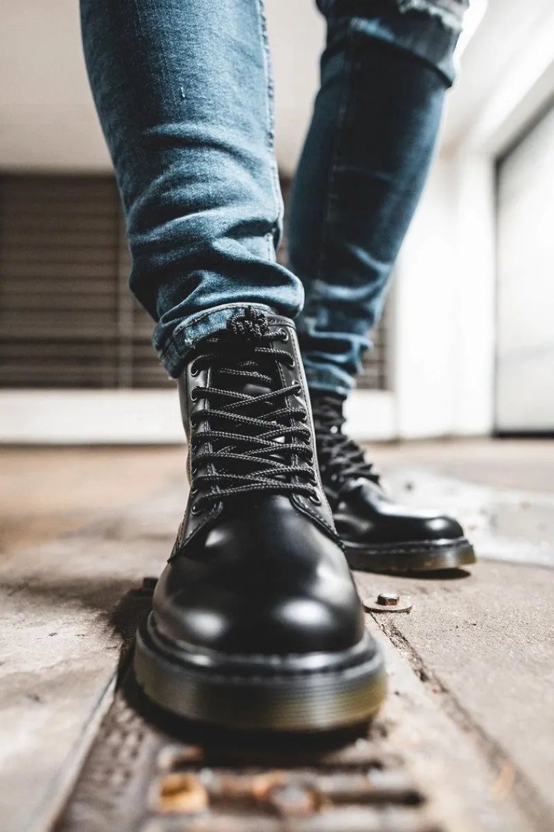 Outlet Trapery Męskie Skórzane Big Star Czarne EE174268 Męskie Botki Męskie