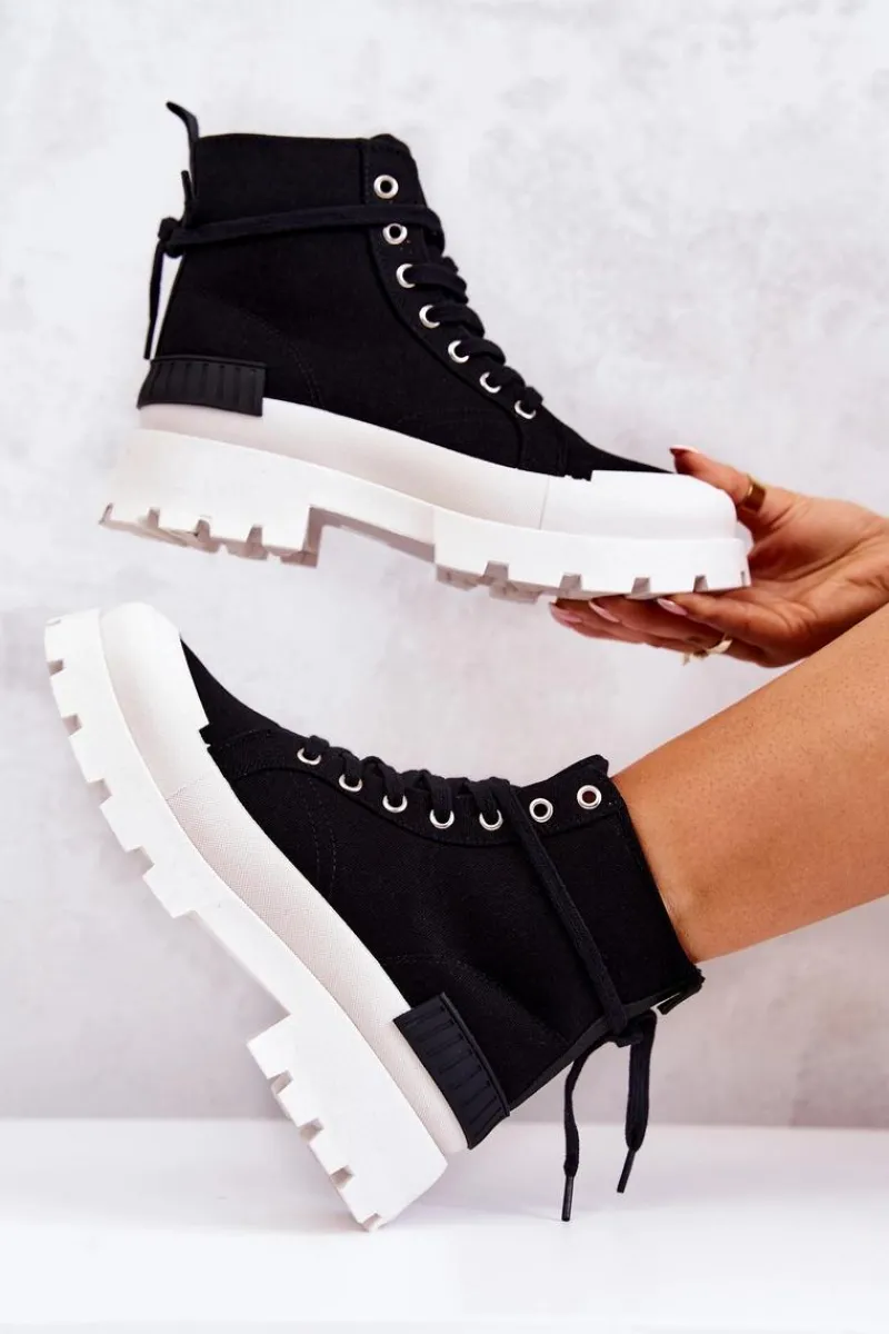 Sale Trapery Wiązane Czarne Faithfull Damskie Damskie Trapery|Botki Sznurowane