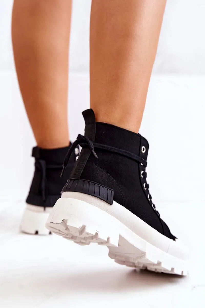 Sale Trapery Wiązane Czarne Faithfull Damskie Damskie Trapery|Botki Sznurowane