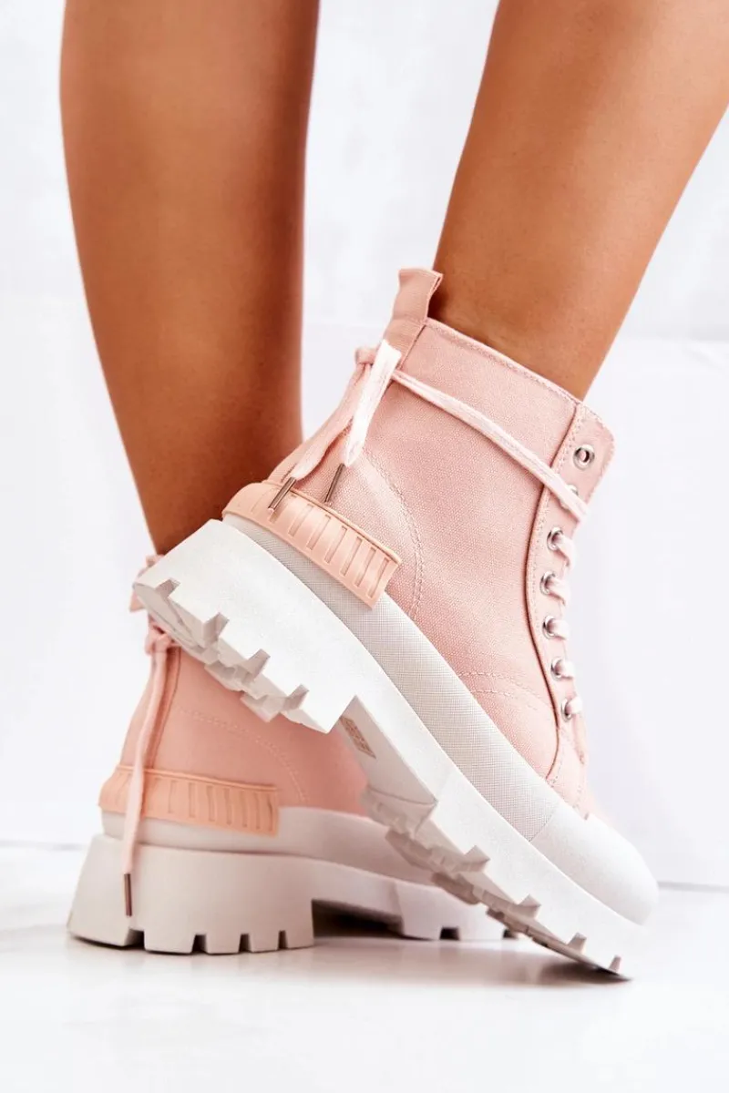 Outlet Boto Trapery Wiązane Różowe Faithfull