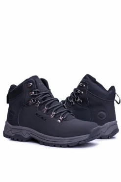 Outlet Trekkingowe Buty Męskie Ocieplane za Kostkę Czarne Carlito Męskie Obuwie Trekkingowe Męskie