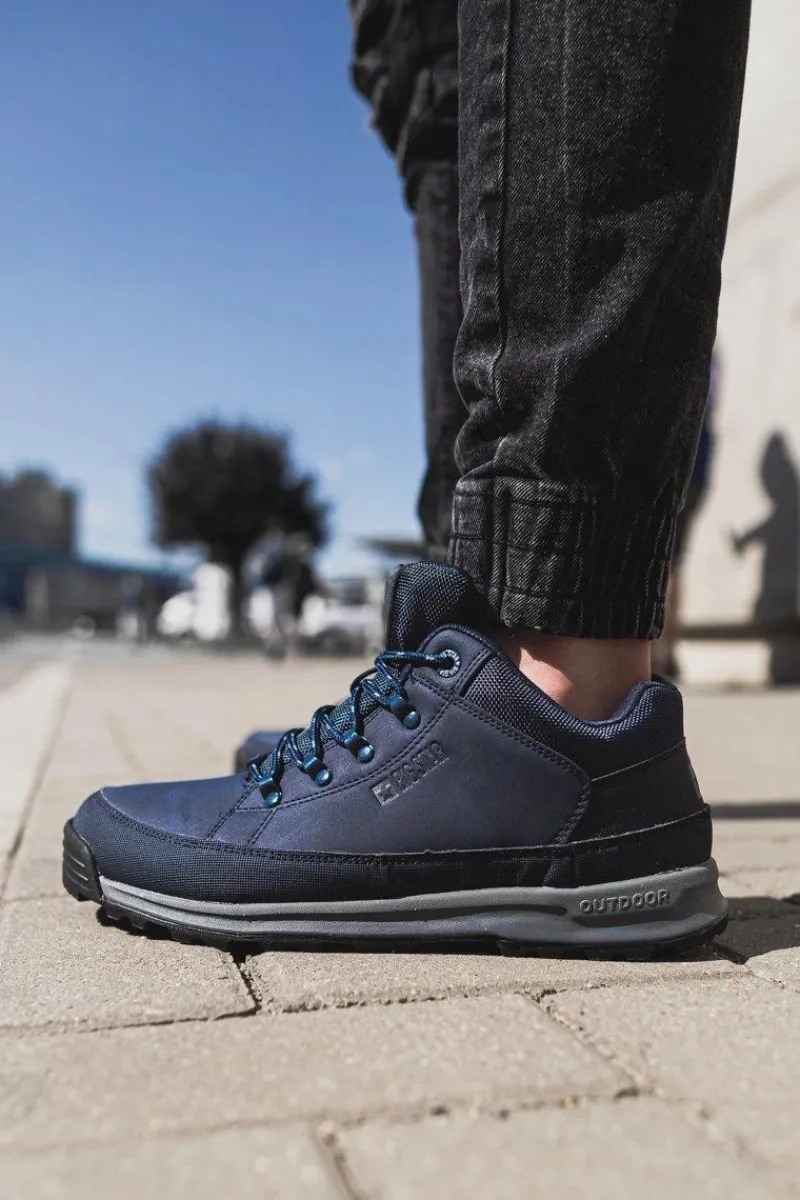 Online Trekkingowe Młodzieżowe Buty Big Star Wysokie Outdoor Granatowe EE274817 Damskie/Męskie Trampki Męskie Big Star|Obuwie Trekkingowe Męskie